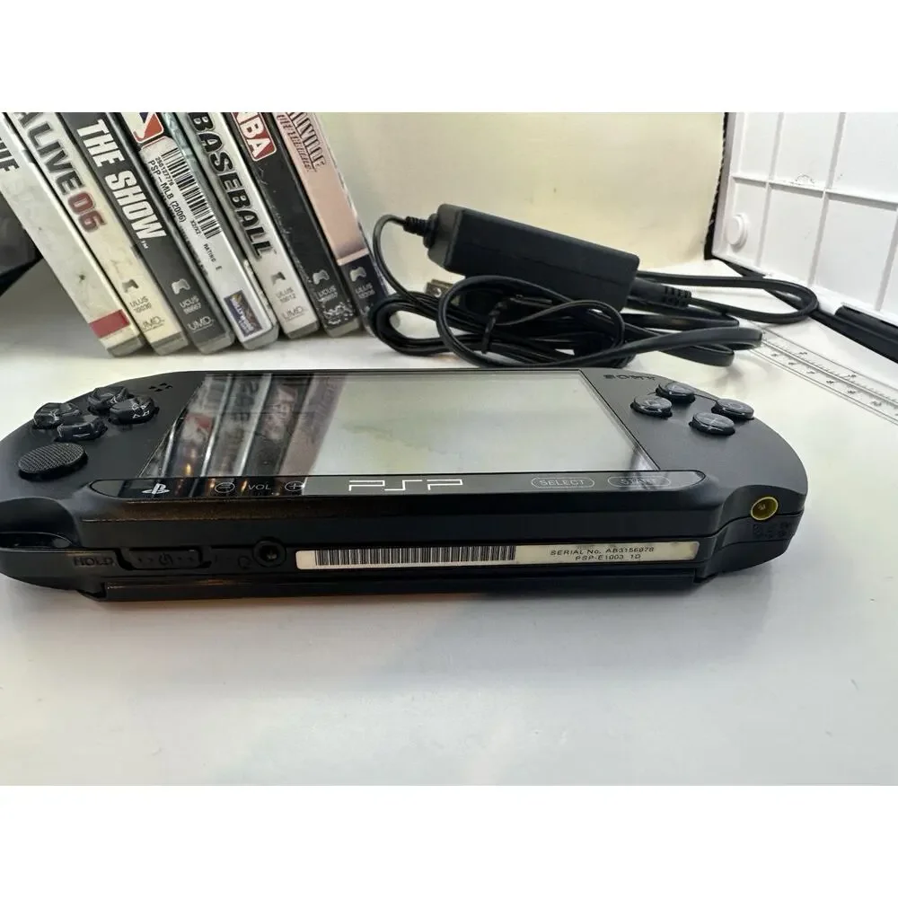 Sony PSP Street E1003 Console Tested Working w/ Charger & 7 Games Rare Gaming